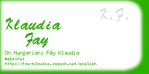 klaudia fay business card