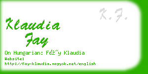 klaudia fay business card